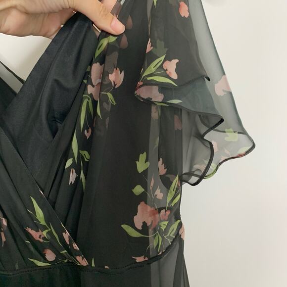 Jenny Yoo Cassie Flutter Sleeve Surplice Eden Gown Maxi Dress Womens Size 0 - Picture 12 of 16